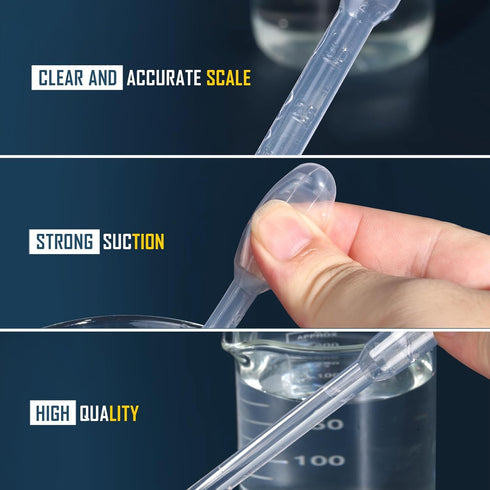 Teenitor 80PCS 3ML Pipette Dropper, Disposable Plastic Eye Droppers for Crafts and Oils Transfer.