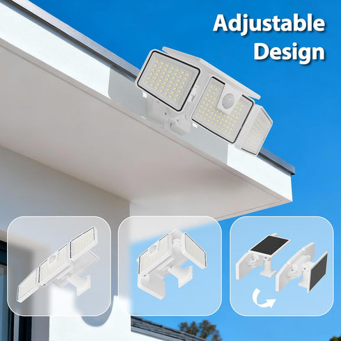 3 156 IP65 1 Pack INCX Solar Motion Sensor Lights Outdoor, Heads Security Lights Solar Powered, LED Flood Light Motion