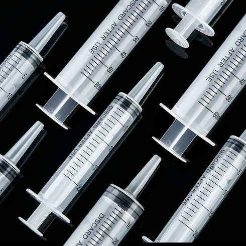 10 Pack Plastic Syringe Liquid Measuring Syringes Without Needle, 20 ML, 60 ML for Epoxy Resin, Craft, Labs