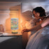 ALAZA Cute Fish Mermaid Scales Bedside Table Lamp with USB Port for Bedroom Nightstand Lamps Night Light Linen Fabric