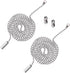 2pcs Silver Ceiling Fan Pull Chain, Rustproof Beaded Extension Chains for Light Bulb, 3.3 Feet Metal Accessories