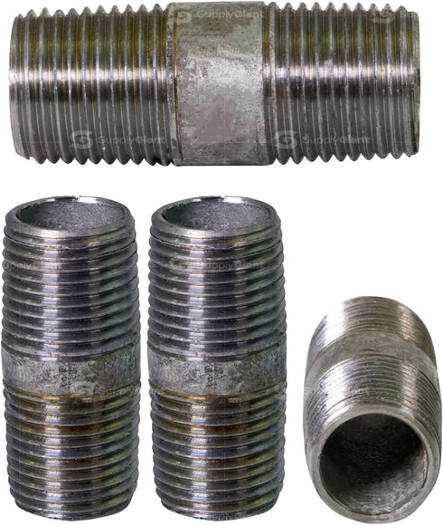 OQHM1855-10 NPGL1820 Galvanized Nipple Pipe, 1/8" x 2"