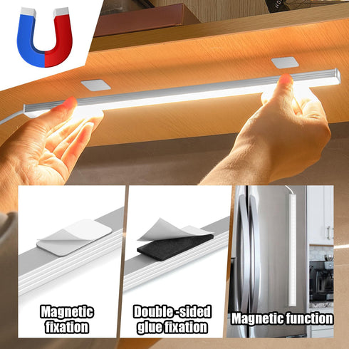 12 Inch 6000K Dimmable Kitchen/Desk/Closet/Workbench GLVSAE Under Cabinet Lighting, Plug in Light Bar, LED Keyboard