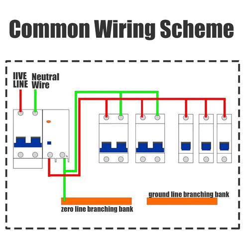 50 Amp Dual-Pole Circuit Breaker Switch, Din Rail Mounted, Household Appliance Circuit Security Protection