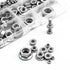 Aienxn 140PCS 7 304 -M3, M4, M5, M6, M8, M10, M12 Metric Sizes Stainless Steel Hex Flange Nuts Assortment Kit