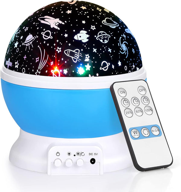 Christmas Baby Night Lights with Remote Control,Moon Projector 360 Degree Rotation -
