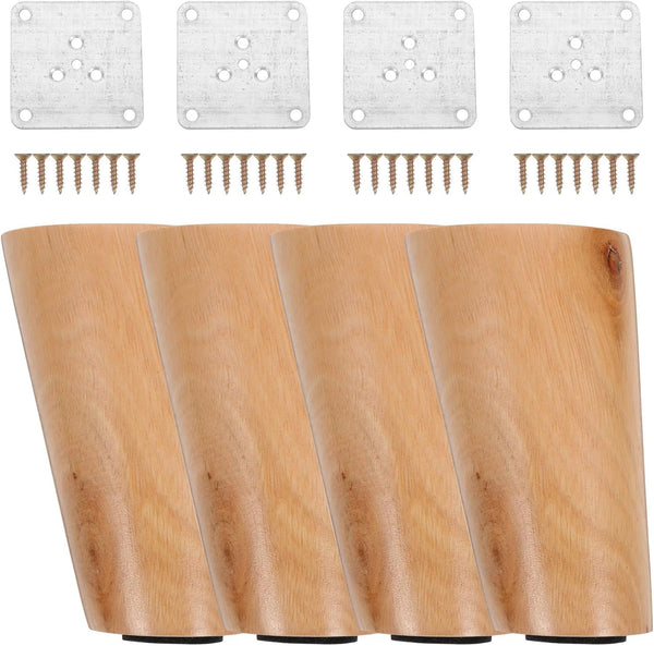 NOLITOY 4pcs Solid Wood Replacement Furniture Legs Tapered Sofa Table Cabinet Legs
