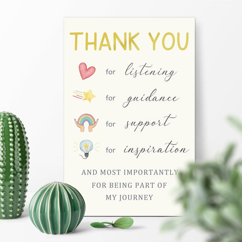 Cheeklee Thank You Card for Teacher Mentor Coach, Appreciation Greeting for Guidance, Support, and Inspiration