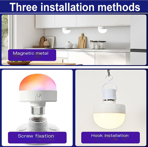 choayun E26/E27 3 Bulb 30/60/120 2000mAh Bulb 5W E26 Dimmer Rechargeable Color Light with Remote Control & Minutes