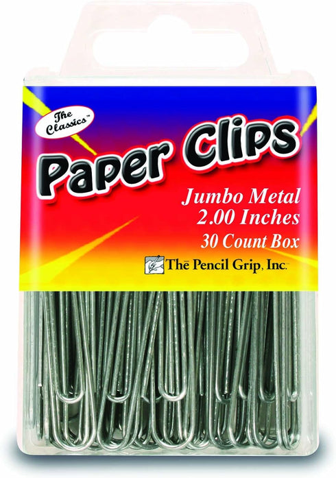 Pencil Grip The Classics Jumbo 2 Inch Paper Clips, Silver, 30 Clips per Box (TPG-359) by The Pencil Grip