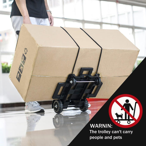 4 2 cart,Backpack Folding Hand Truck Small Dolly,Foldable Utility cart with Wheels & Elastic Ropes,Foldable Trolley,Car
