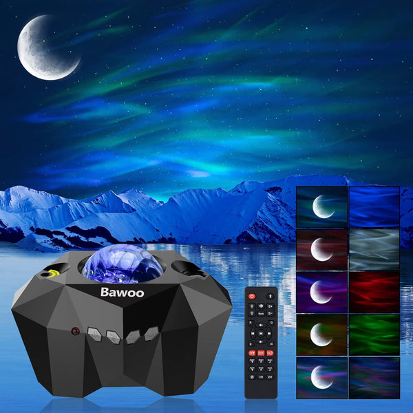Aurora Star Light Projector with Moon, Galaxy Lights Projector with Remote Control,