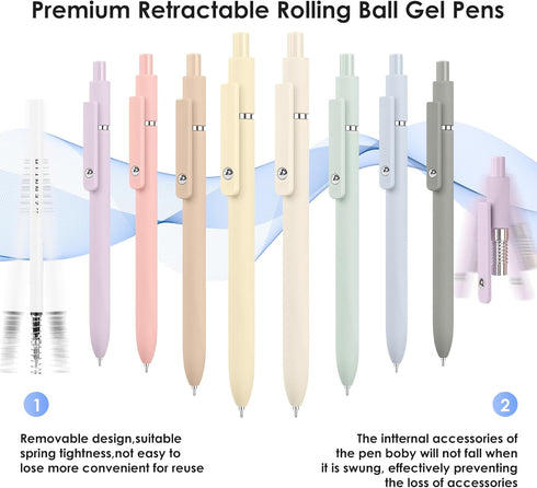 Gel Pens Fine Point 0.5mm Smooth Writing Japanese Pen, Aesthetic Teacher Nurse Work Desk Accessories Office Essentials, Black Pens Cool Stuff Gifts for Women Girls, Back to School College Art Supplies by Donyang
