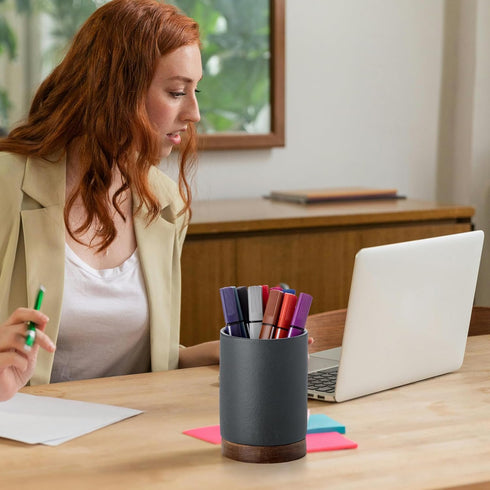 Set 2) Pen Holder for Desk, Ceramic Pencil Organizer & Makeup Brush Holder, Office Decor and Desk AccessoriesPerfect