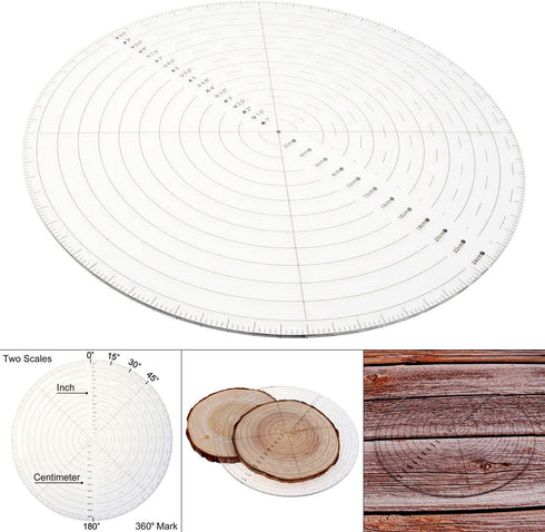10" Round Center Finder Compass for Wood Turners, Clear Acrylic for Drawing Circles, Woodworking Tool