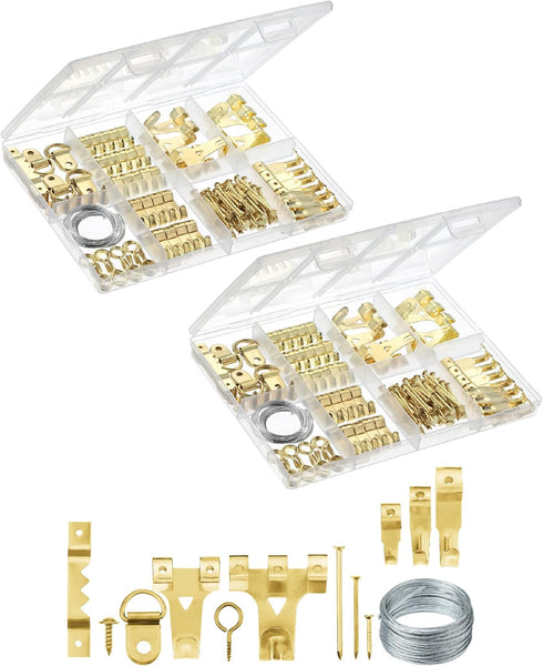 Mr. Pen Picture Hanging Kit, 410pc Gold, Hangers, Nails for Hanging Pictures, Wall Hooks, Frame Hanging Hardware