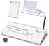 TOWON Desktop Glass Whiteboard with Basic Calculator, 12 Digit LCD Display, Desk Organizers, White, 18'' x 6''