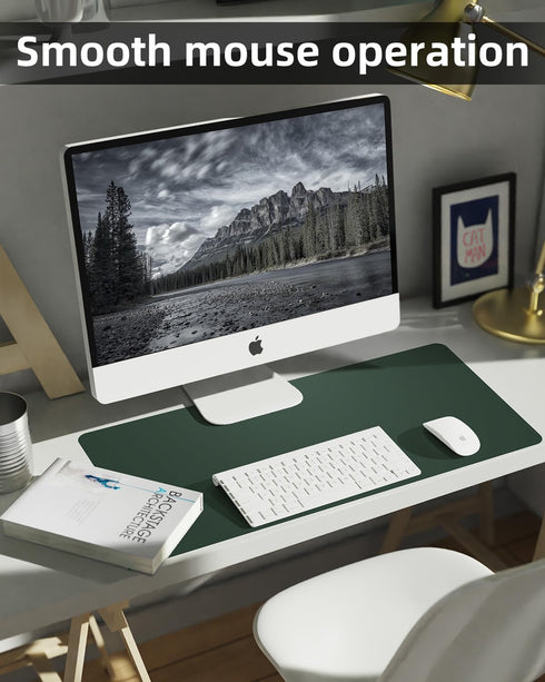 Office/Home(23.6"x13.8",Dark Leather Desk Pad Protector,Desk Cover mat,Office Desk mat,Laptop Mat for Desk, Non-Slip