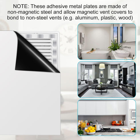 BOXOB 24pcs 2.36x1.18in Adhesive Metal Plates for Magnetic Mounts, Rectangular Iron Strips with Adhesive Backing