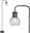 Industrial Floor Lamp, Antique Silver Standing Lamp Modern with 6W LED Bulb,