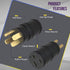ENERLITES 66352 4 Male Plug to 50 Amp 3 Prong Female Power Adapter NEMA 14-50P to 6-50R EV Charger Adapter Cord.