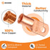SELTERM 2pcs 2 AWG 1/4" Stud Copper Wire Lugs, Battery Lugs, Ring Terminals, Heavy Duty Bare Copper Eyelets