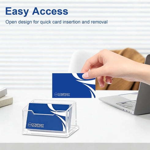 Generic (1, Acrylic Vertical Business Card Holder, Clear Desktop Business Card Display Stand for Office, Home