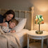 Dimmable ALAZA Table Lamp for Bedroom Nightstand Tropical Palm Leaf Flower Bedside Lamp with USB Port Fabric Shade Desk