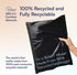 SMART 12x15.5 Recycled Poly Mailers, 100 Pack of Black Eco-Friendly Mailing Bags, Recyclable & Sustainable Supplies