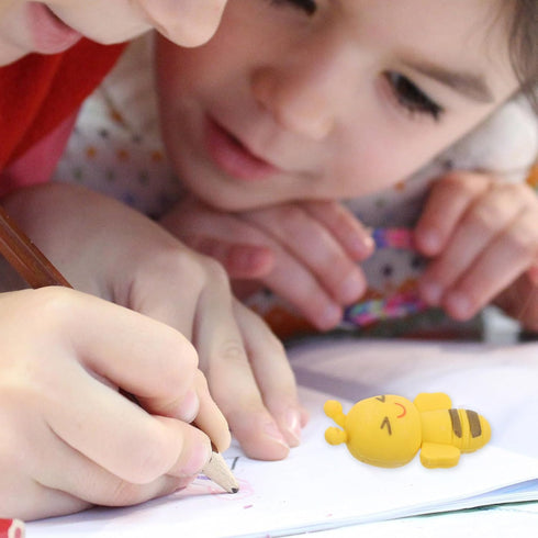 NUOBESTY 20pcs Cartoon Bee Shape Erasers for Students School Stationery