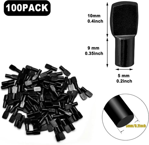 Cerpourt 100 Pegs,5mm Closet Pcs Shelf Pins Spoon Shape Metal Shelf Support Pegs,Bookshelf Pegs for Shelves,Cabinet
