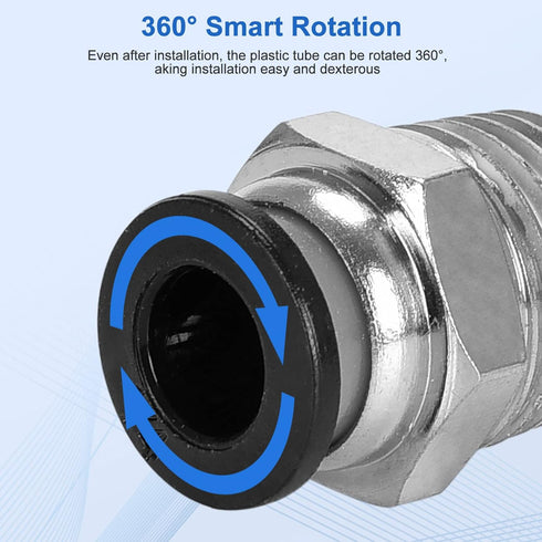 10 Pcs Push to Connect Fittings, 1/4 Inch Tube OD x 1/4 Inch NPT Thread, Pneumatic Male Straight Quick Connect