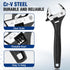 WORKPRO 6" Adjustable Wrench - Black Oxide Wrench with Inch/Metric Scale, Premium Cr-V Steel