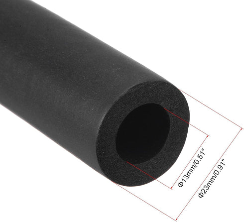 uxcell Foam Tubing for Handle Grip Support, Pipe Insulation, 14mm ID 24mm OD, 1m Length Black