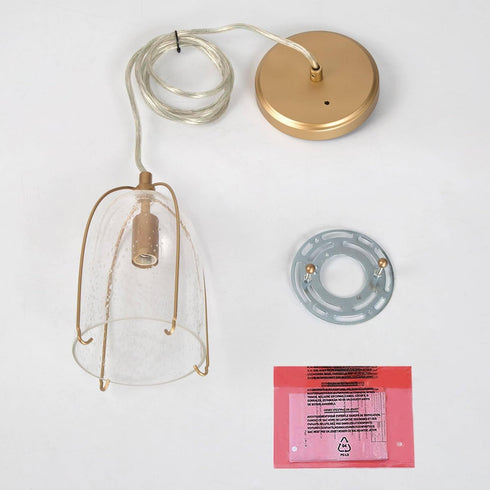 KSANA Gold Pendant Light, Modern Pendant Lighting Fixture with Seeded Glass Shade for Kitchen Island, Dining Room