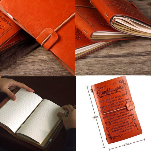 To My Granddaughter Leather Journal - I Will Always Be with You - PU Leather Notebook Sketchbook Diary