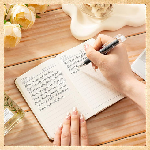 Estune Tree Small Notebooks with Pen Holder, Leather Lined Pocket Subject Notebooks, A6, Classic Color, 40 Pcs