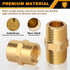 KOOTANS 12pcs Brass Pipe Fitting - NPT Hex Nipple and Coupling Set, 3/8" x 3/8" NPT Male and Female Pipe Fittings