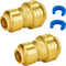 SUNGATOR 3/4-Inch by 1/2-Inch Reducing Coupling, Push Fit Straight Coupling, No Lead Brass Pipe Fittings (2-Pack)