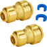 SUNGATOR 3/4-Inch by 1/2-Inch Reducing Coupling, Push Fit Straight Coupling, No Lead Brass Pipe Fittings (2-Pack)
