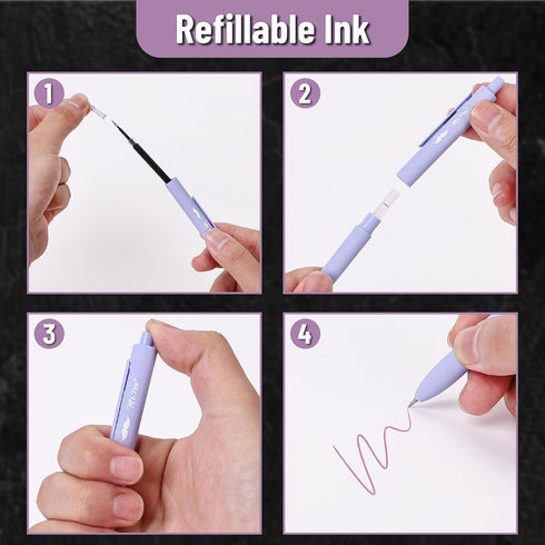 Mr. Pen- Retractable Gel Pens, 10 Pack, Colorful Ink Gel Pens, Pastel Barrels, Fine Point 0.5mm, Cute Pens