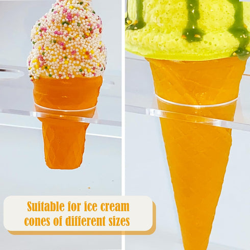 Holder,3-Tier 20 LUGUNU Acrylic Ice Cream Stand, Ice Cream Cone Holes Acrylic ice Cream Stand.Acrylic Ice Cream Cone