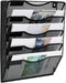 EasyPAG 5 Pocket Wall File Holder - Mesh Hanging Organizer for Mail Paper, Vertical File Folder Holder, Black