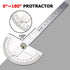 Nortools 0-180 Round Head Protractor, Stainless Steel Angle Finder Ruler