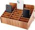 BENECREAT 24-Grid Wooden Cell Phone Storage Box, Mobile Phone Management Organizer for Office