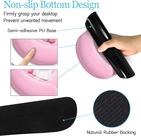 Elephant Mouse Pad Desk Mat Set, Kawaii Gaming Ergonomic Mouse Pad with Wrist Support for Office Supplies