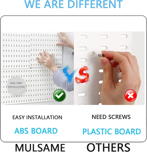 Pegboard Combination Kit, Wall Mounted Storage Set with 4 Pegboards & 14 Accessories, White Peg Boards Organizer