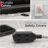 Cordinate Designer 3-Outlet Extension Cord, 8 Ft Cable with Flat Plug, Black/White