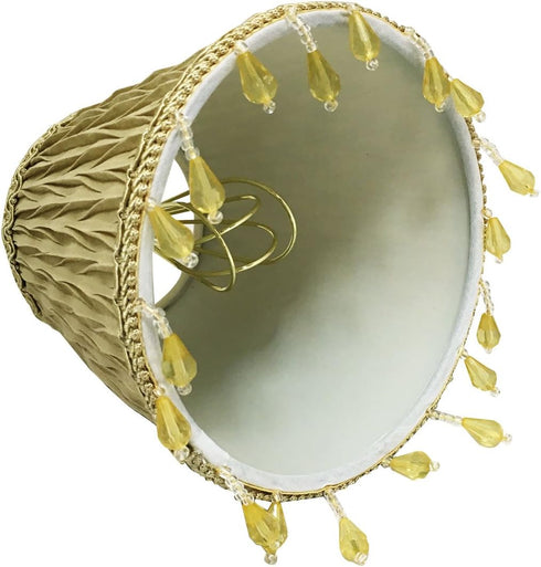 CSO-1036-5AGL 3 5 4.5, Royal Designs, Inc. Beaded Ruche Pleat Empire Chandelier Shade with Designer Trim, x x Antique