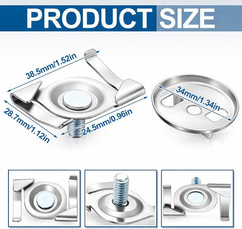 MorningRo 12 15/16 Inch Pcs Spring Steel T Bar Ceiling Clips, Drop Ceiling T Bar Clip with Wing Nut, Electrical Fixture